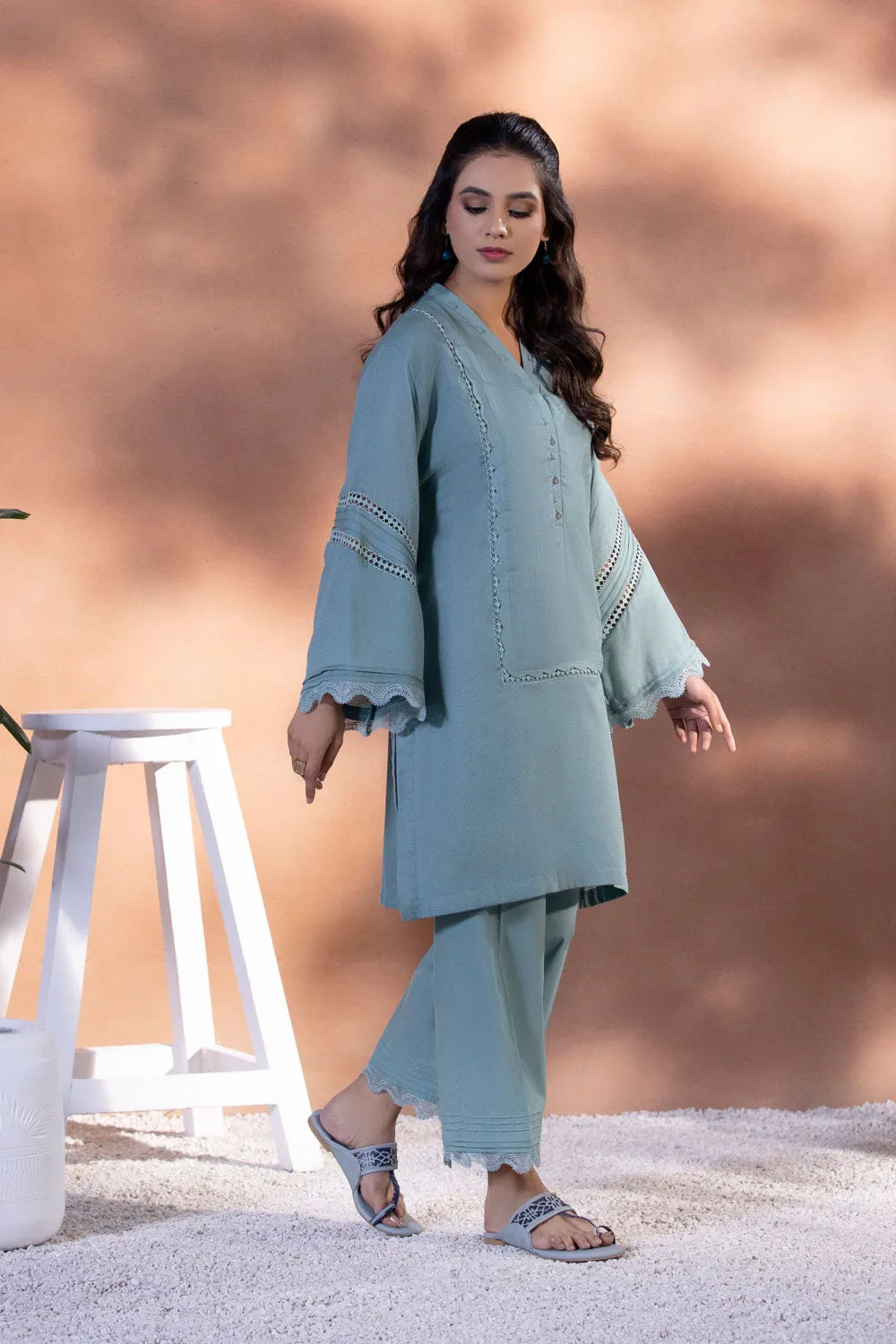 2 Piece - Solid Cotton Suit