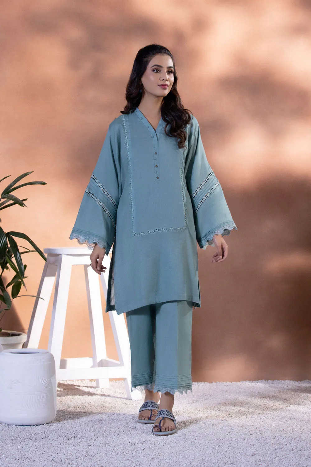2 Piece - Solid Cotton Suit