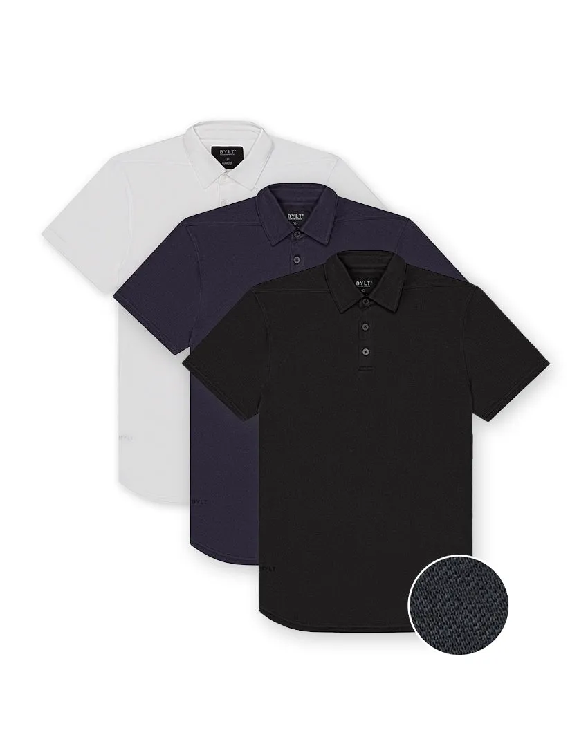 Bayside Short Sleeve Polo - Custom 3 Pack
