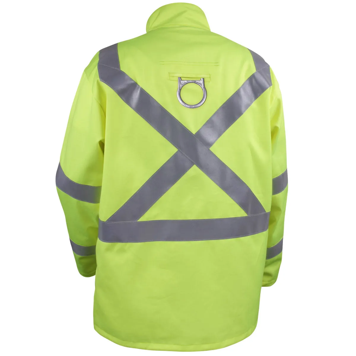 Black Stallion Safety Welding Jacket w/ FR Reflective Tape, Safety Lime - JF1012-LM