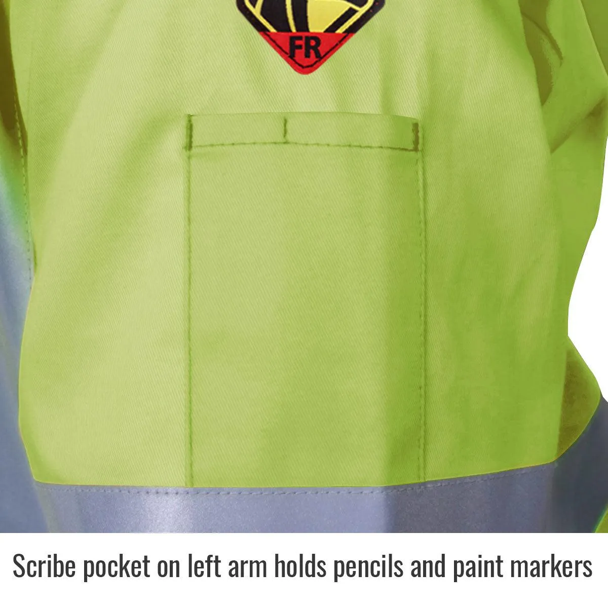 Black Stallion Safety Welding Jacket w/ FR Reflective Tape, Safety Lime - JF1012-LM