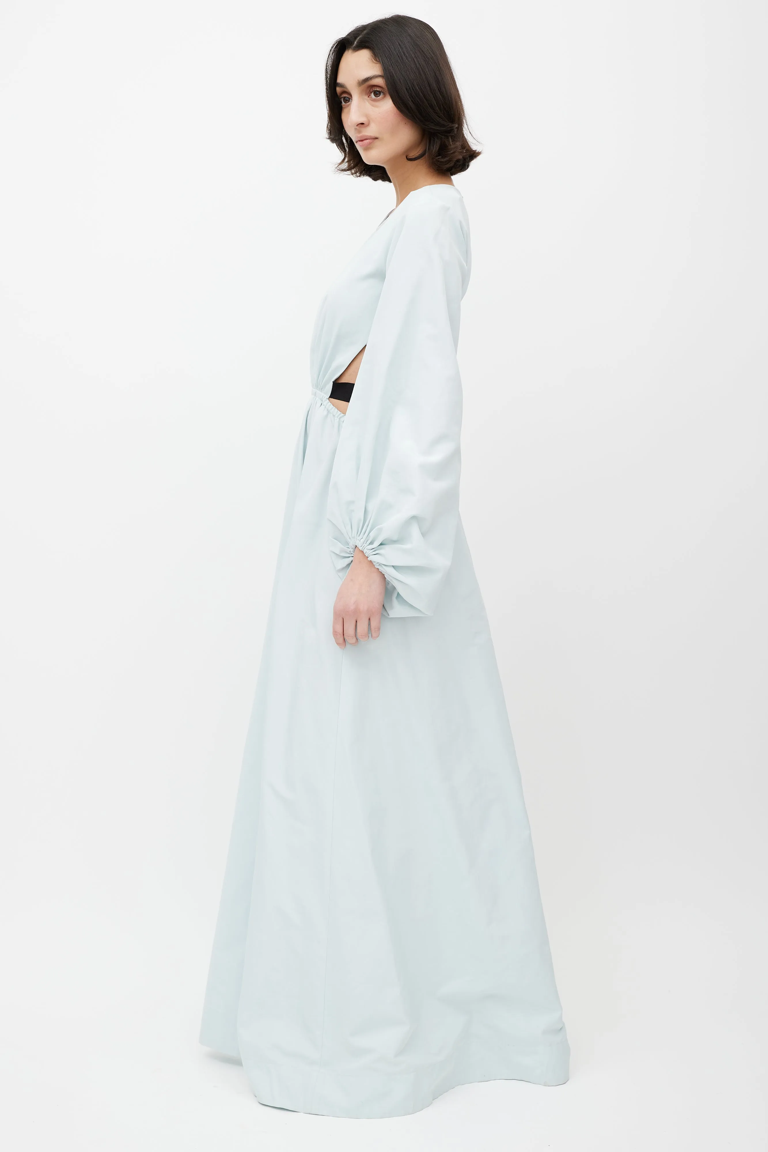 Blue Ribbon Cut Out Dress