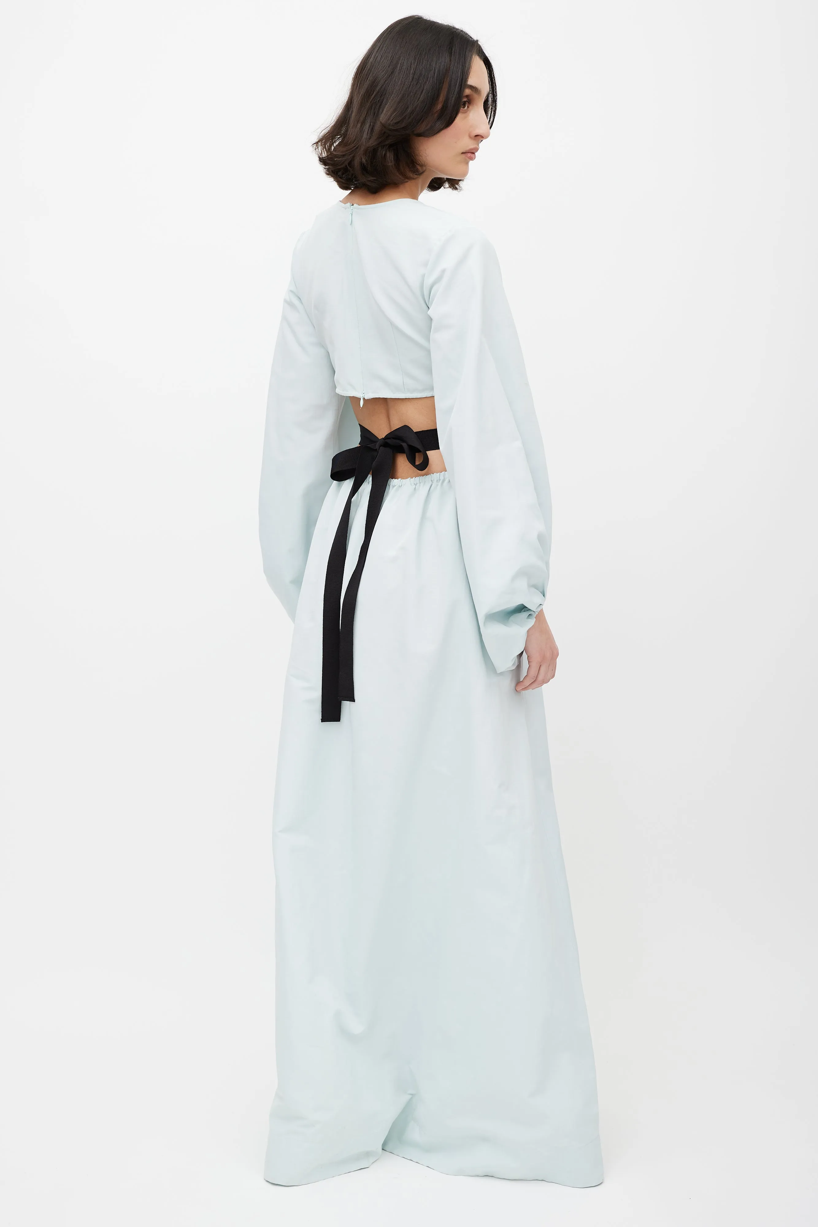 Blue Ribbon Cut Out Dress