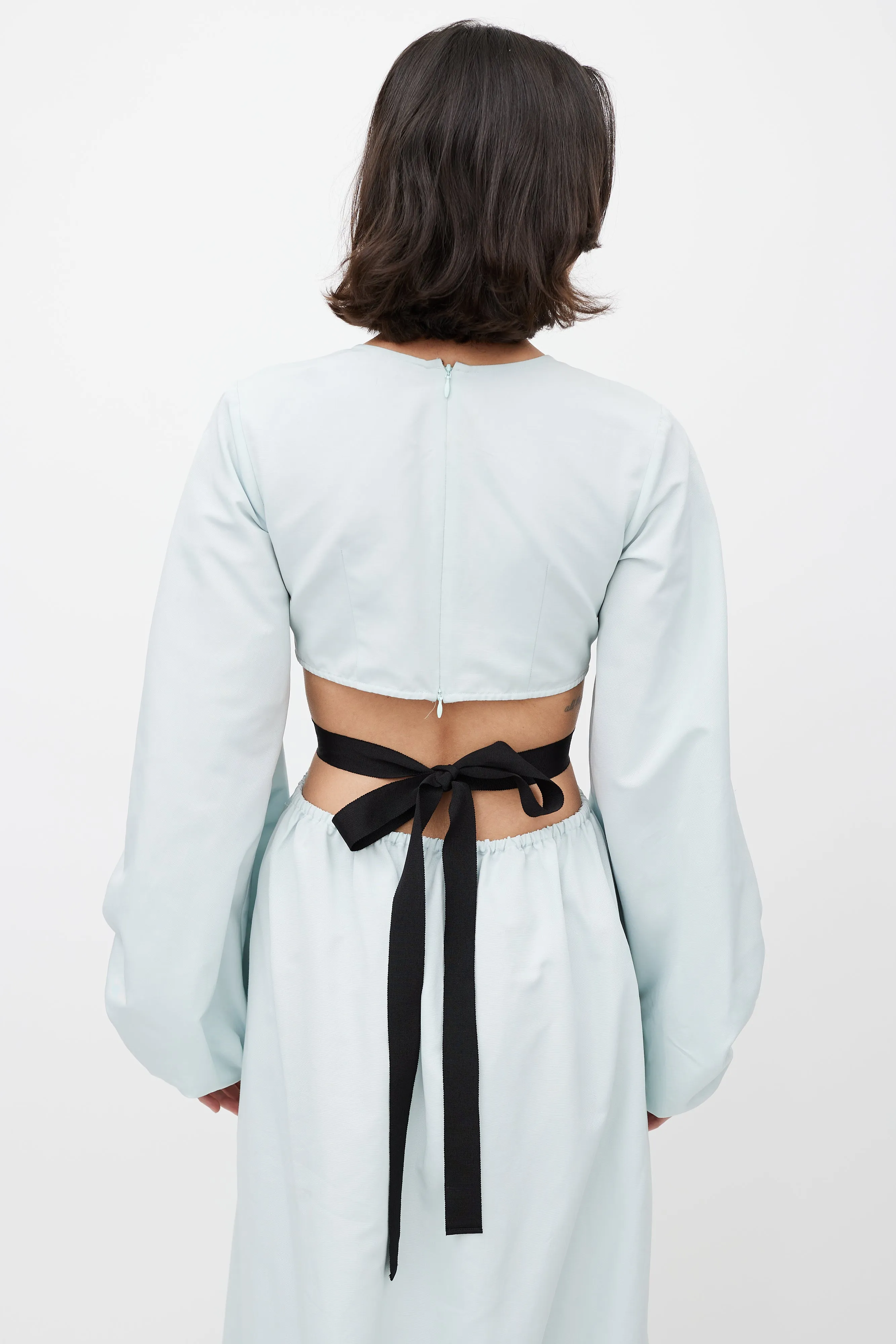 Blue Ribbon Cut Out Dress
