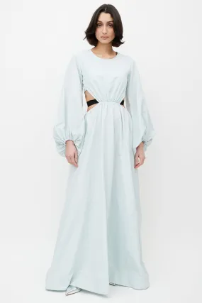 Blue Ribbon Cut Out Dress