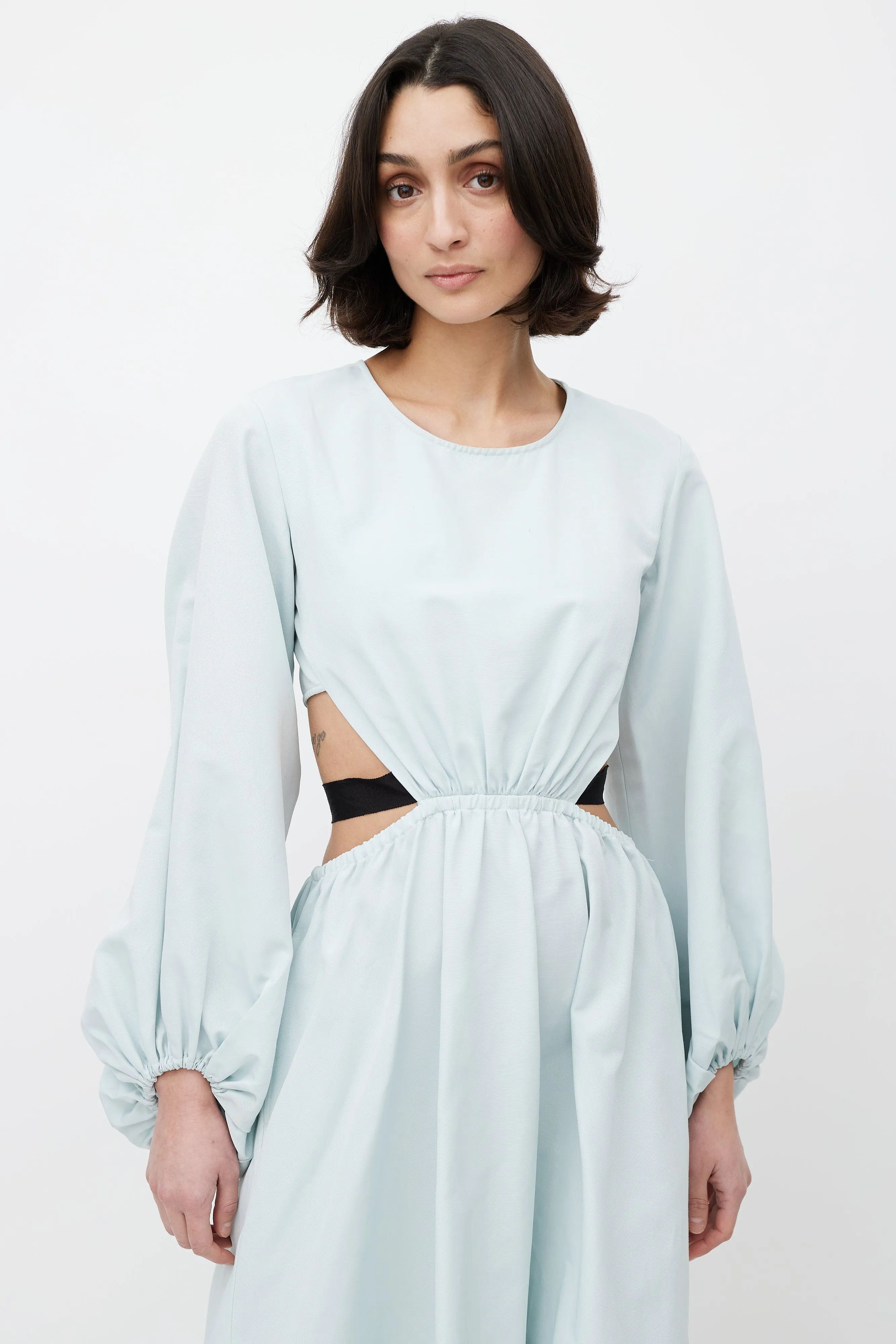 Blue Ribbon Cut Out Dress