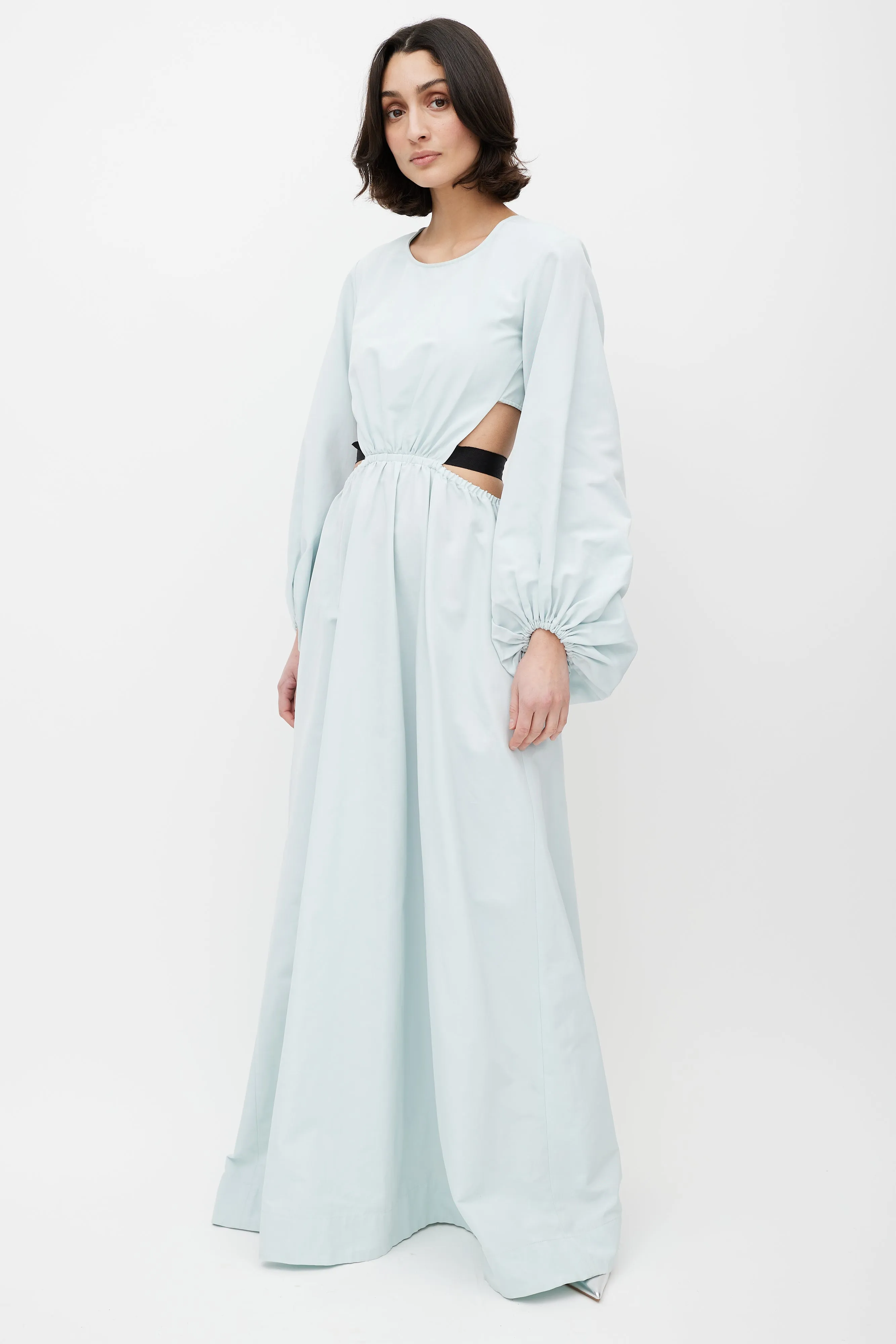 Blue Ribbon Cut Out Dress
