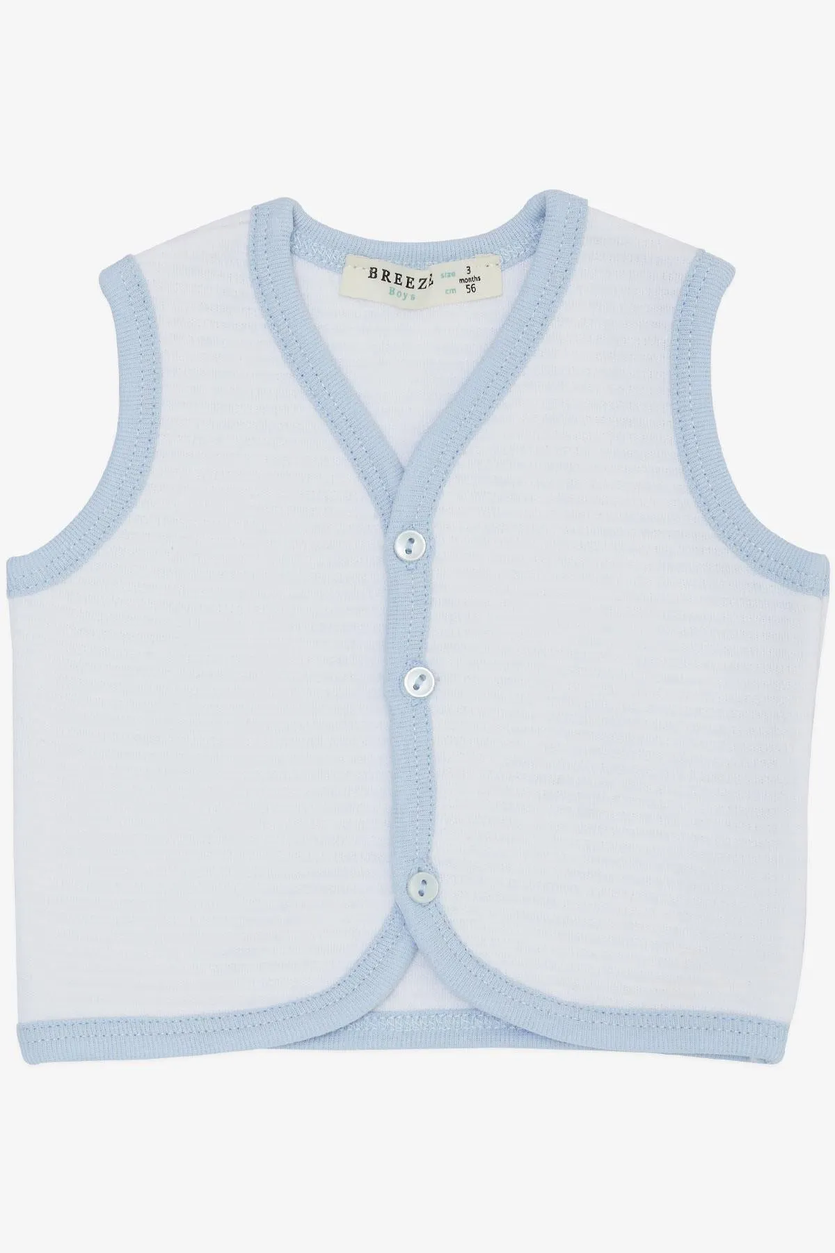 BRE Breeze Baby Boy Vest Buttoned 0-9 Months, White - Lancaster