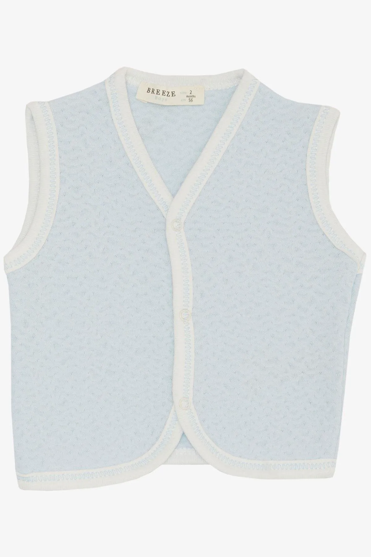 BRE Breeze Baby Boy Vest with Snaps 0-9 Months, Light Blue - Stockport