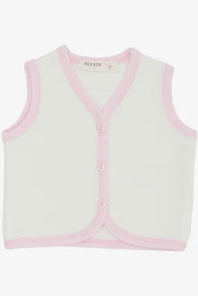 BRE Breeze Baby Girl Vest Buttoned 0-9 Months, Ecru - Victoria