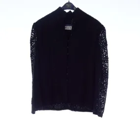Caroline Charles Wool Blend Embroidered Black Long Sleeved Jacket UK Size 14