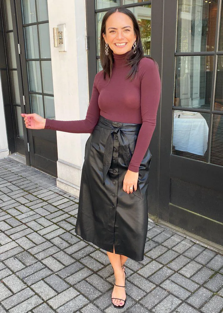 Commando Butter Turtleneck Bodysuit - Raisin