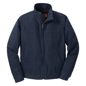 D1541 Mens Washed Duck Cloth Flannel-Lined Work Coat
