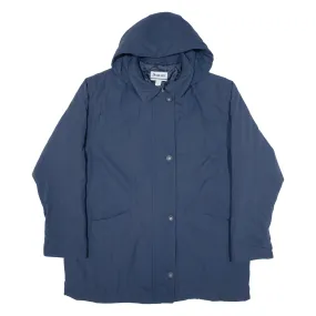 DAMART Quilted Lined Womens Rain Coat Blue Hooded UK 20