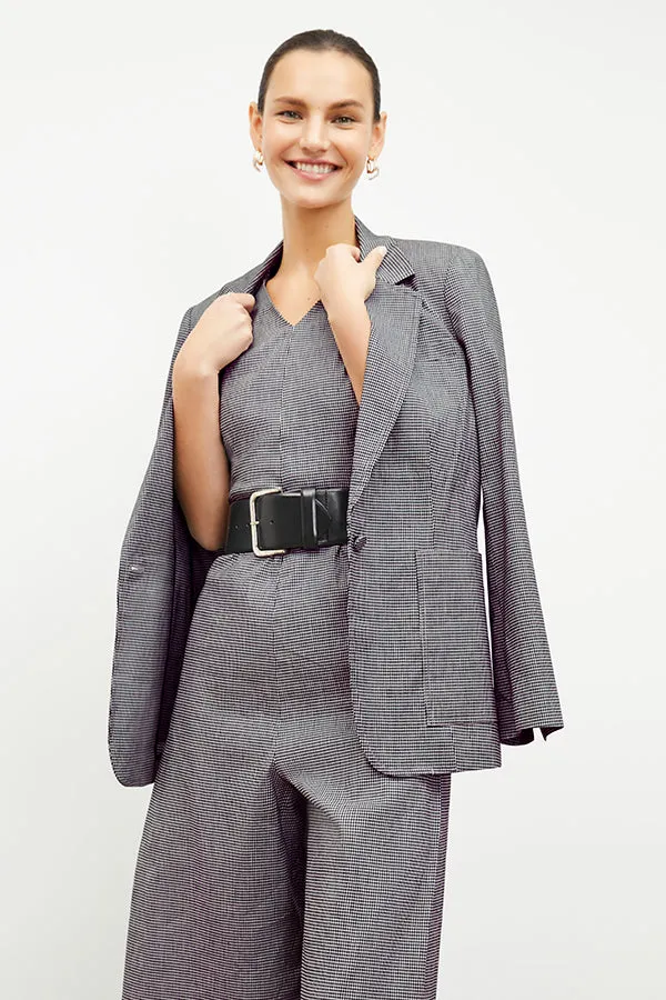 Dolly Jacket - Gingham Linen :: Black/White