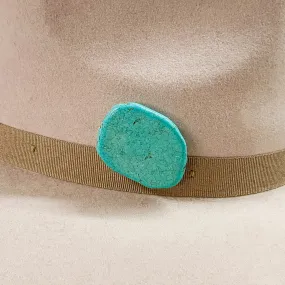Faux Stone Slab Hat Pin in Turquoise