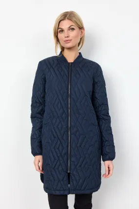 Fenya Navy Quilted Jacket Zip Up