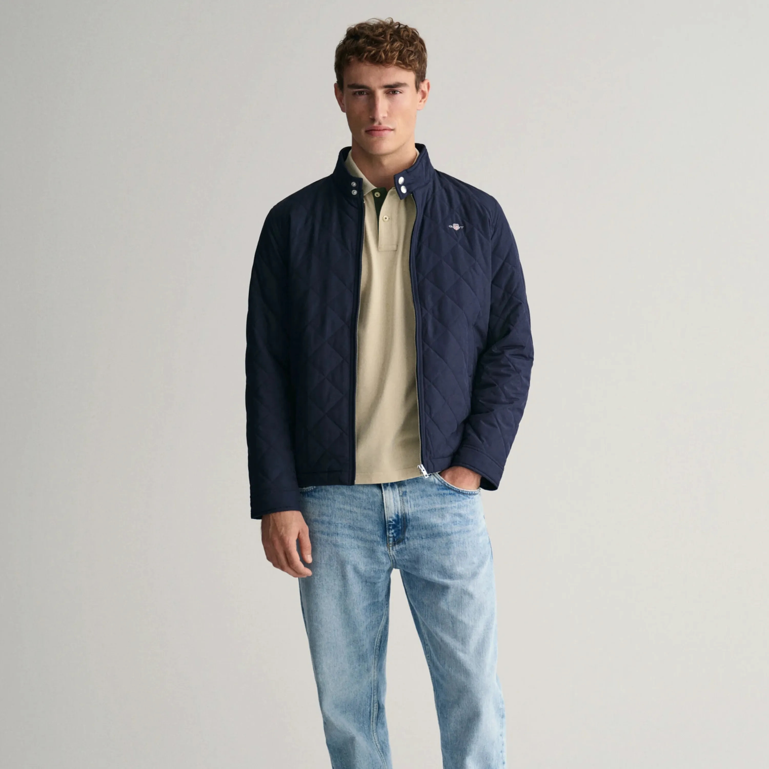 Gant Quilted Windcheater Jacket - Evening Blue