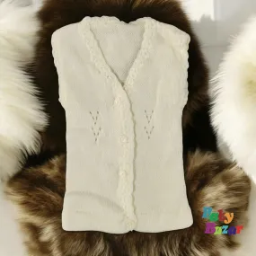 Knitted Vest  Front Open Design - Zero Size - Soft & Comfortable