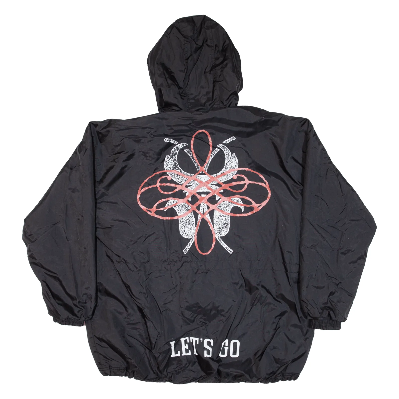 LETS GO Quilted Lined Mens Coat Black Hooded 3XL