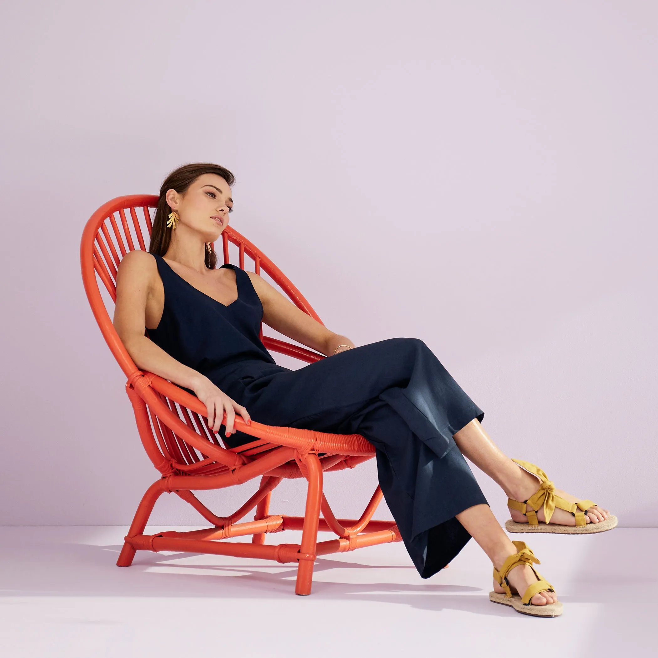 Linen Classic Cami - Navy