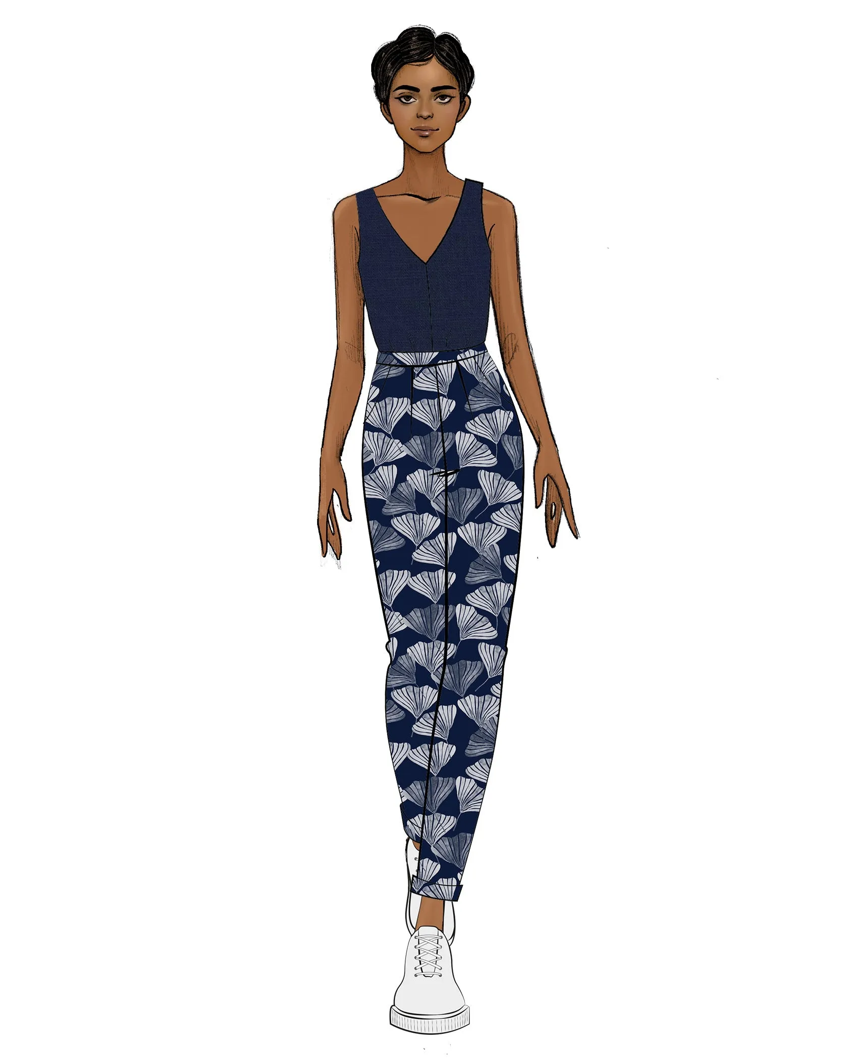 Linen Classic Cami - Navy