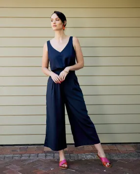 Linen Classic Cami - Navy