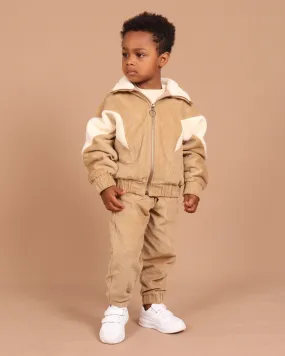 Little Boys Corduroy Sherpa Zip Jacket