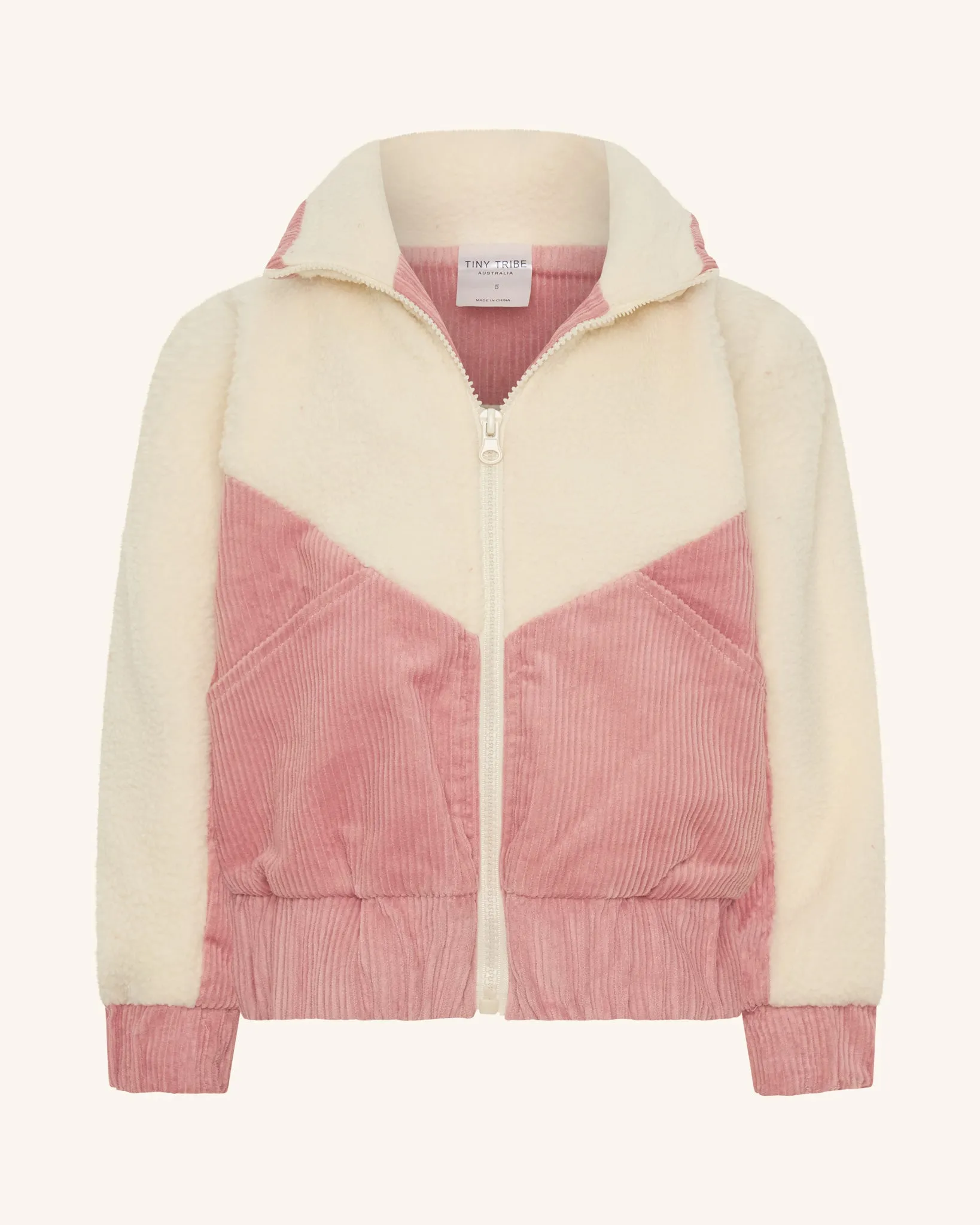 Little Girls Corduroy Sherpa Zip Jacket
