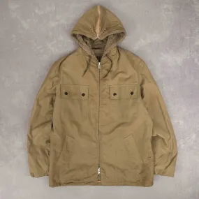 MEN'S VINTAGE 1980S SHERPA LINED HOODED PARKA JACKET - MEDIUM