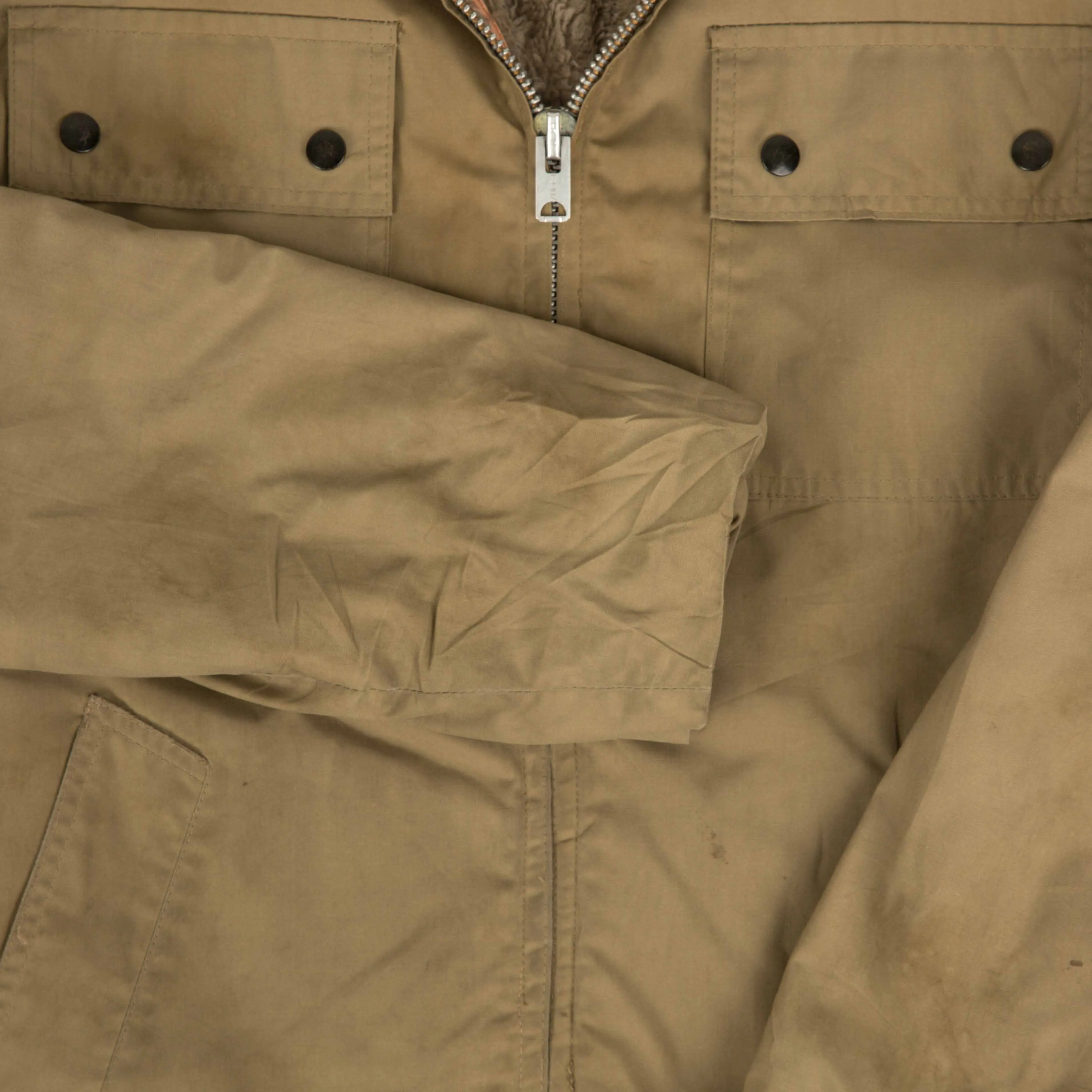 MEN'S VINTAGE 1980S SHERPA LINED HOODED PARKA JACKET - MEDIUM