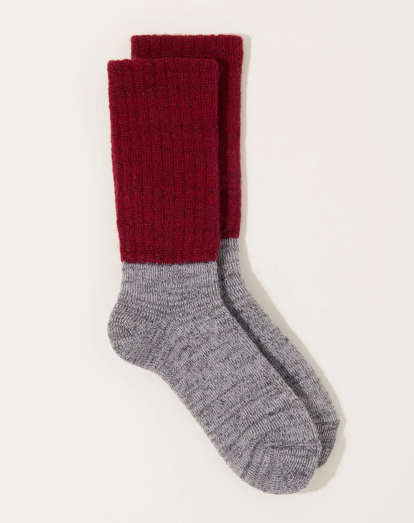 Mohair Wool Pile Socks in Bordeaux