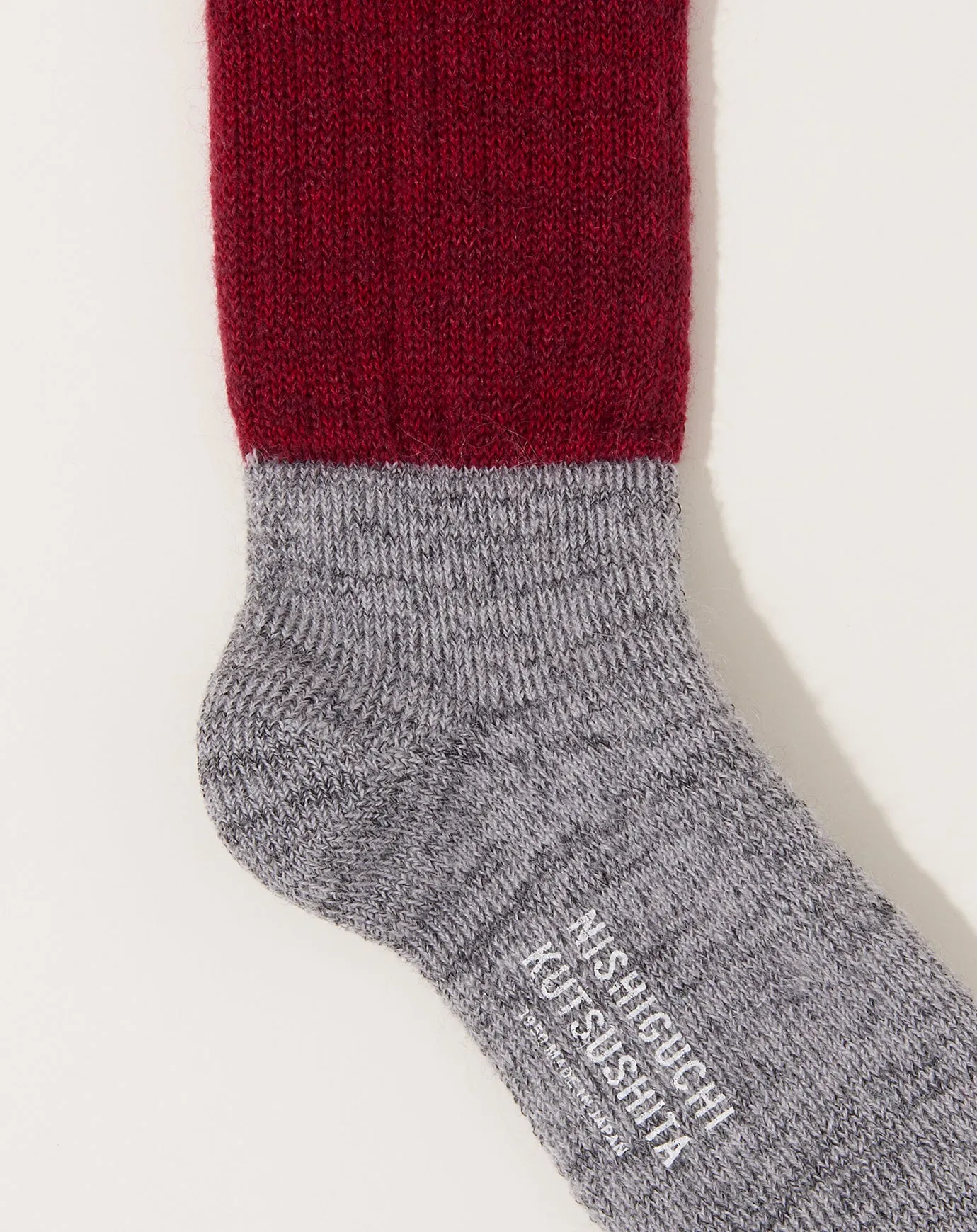 Mohair Wool Pile Socks in Bordeaux
