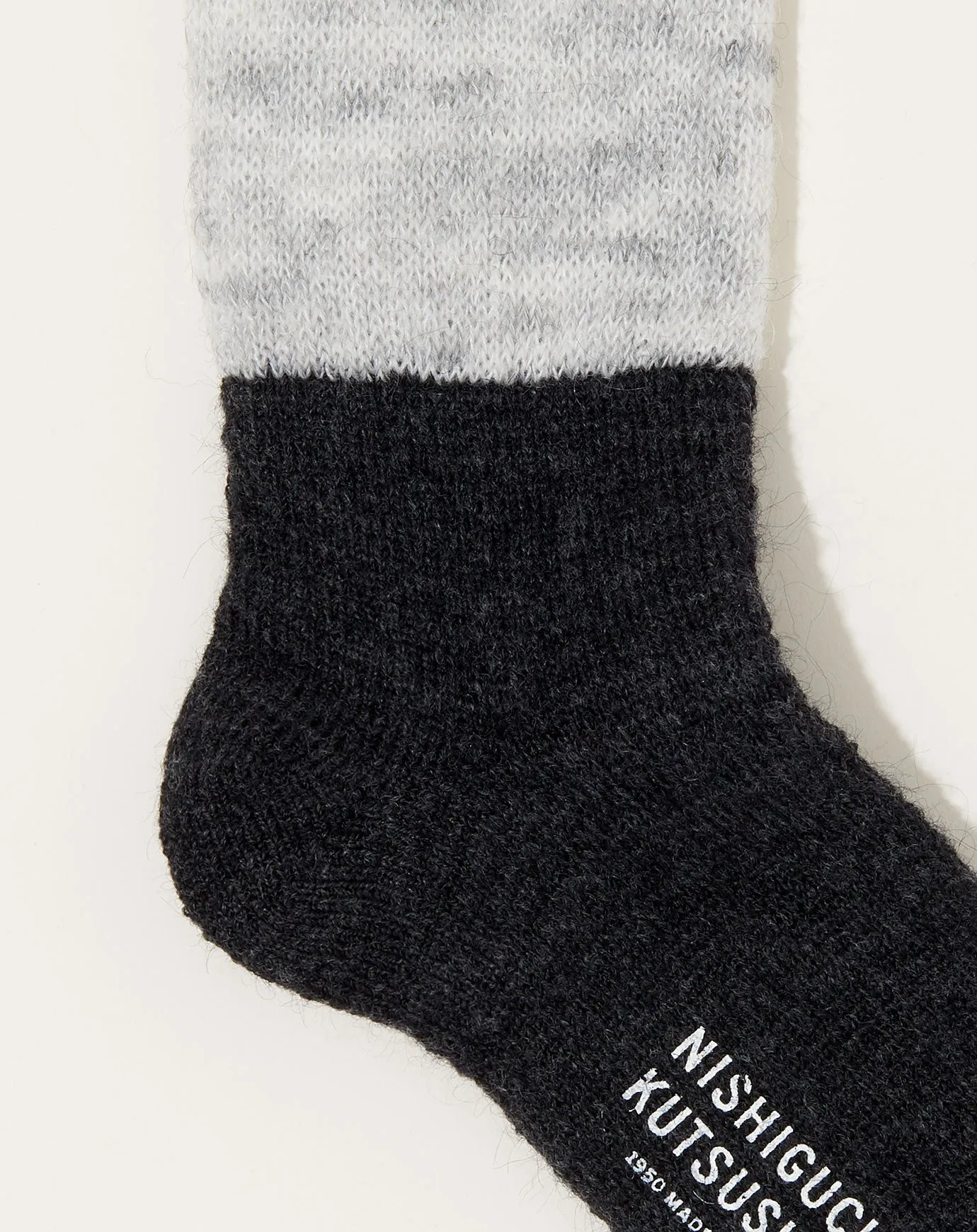 Mohair Wool Pile Socks in Light Grey