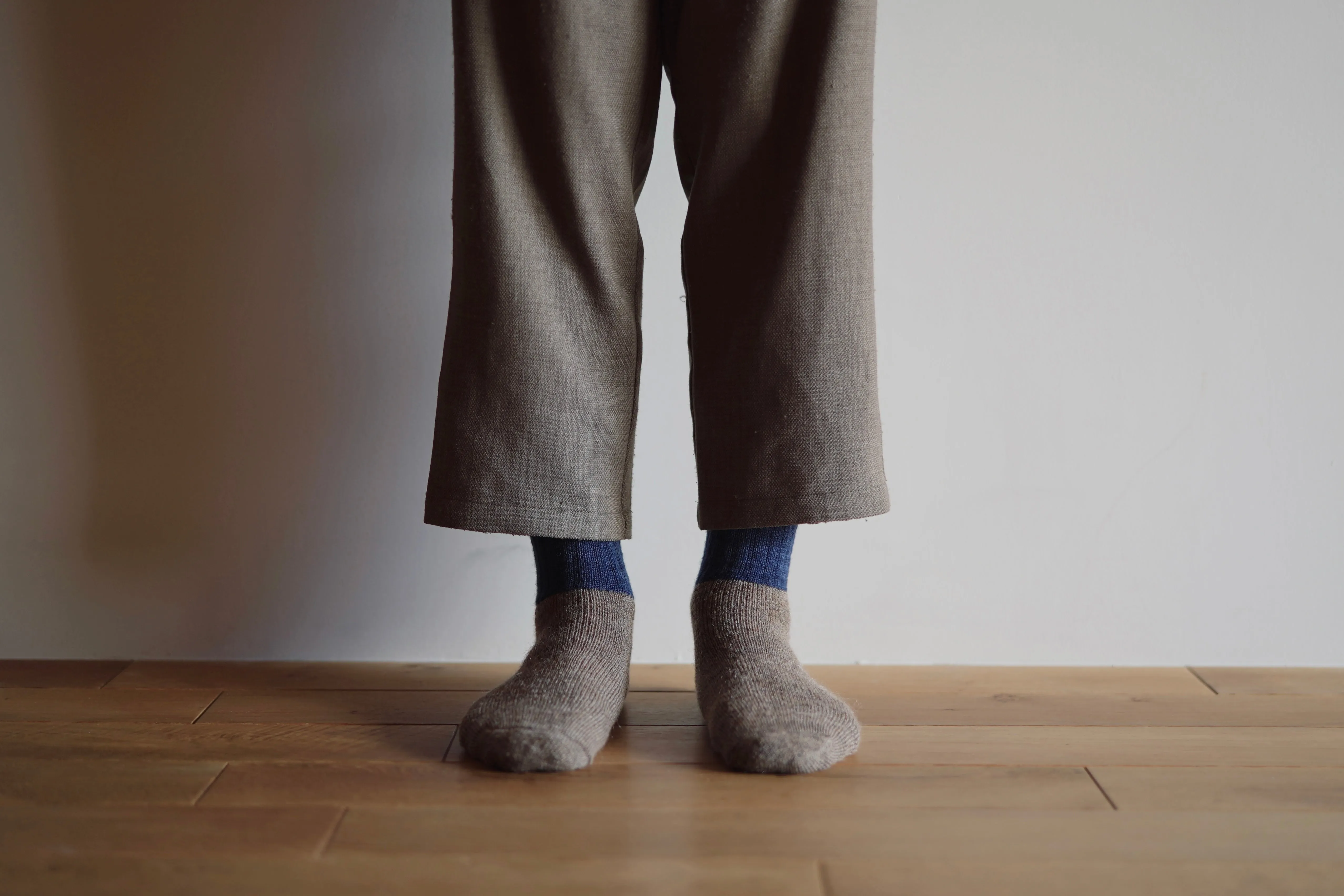 Mohair Wool Pile Socks - Navy