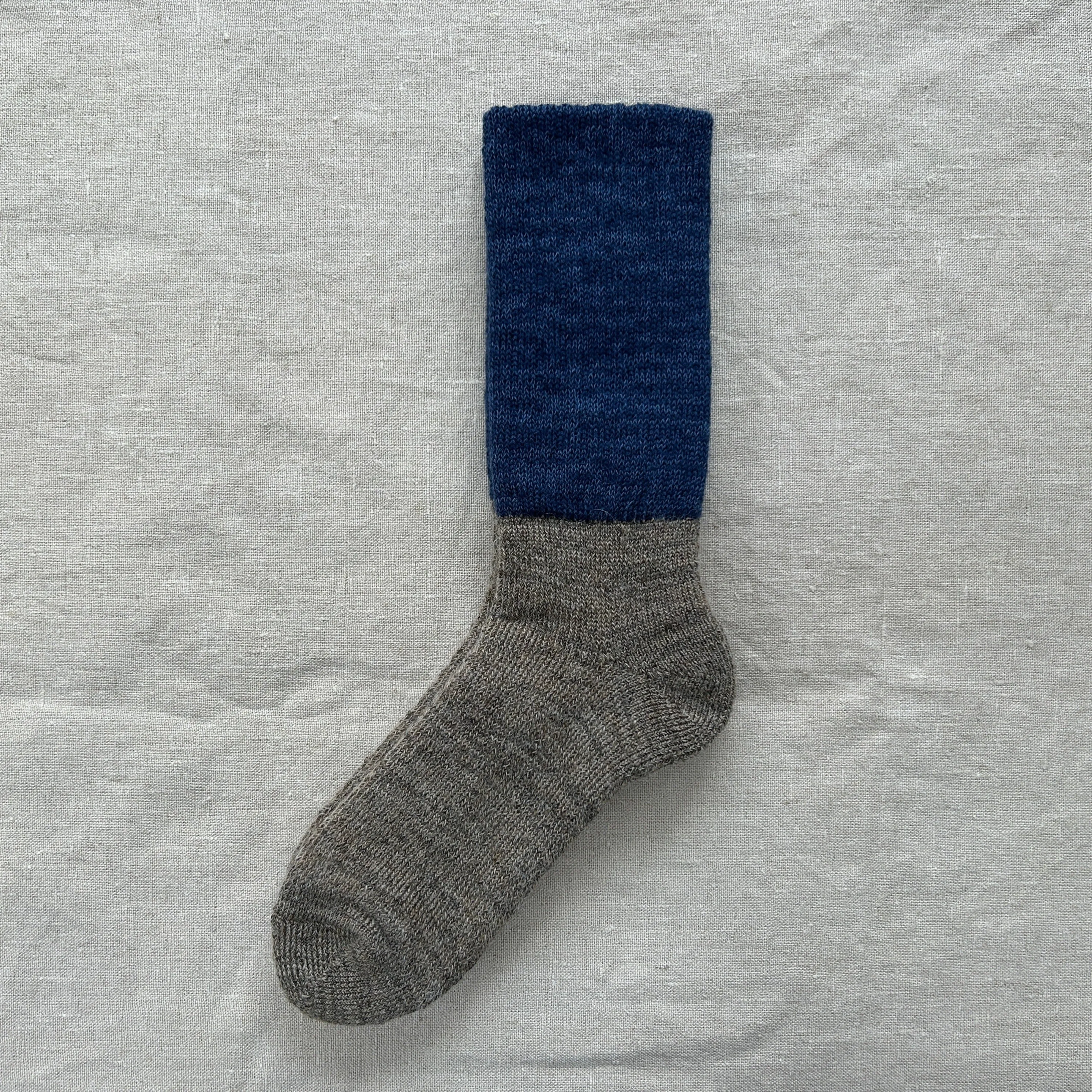Mohair Wool Pile Socks - Navy