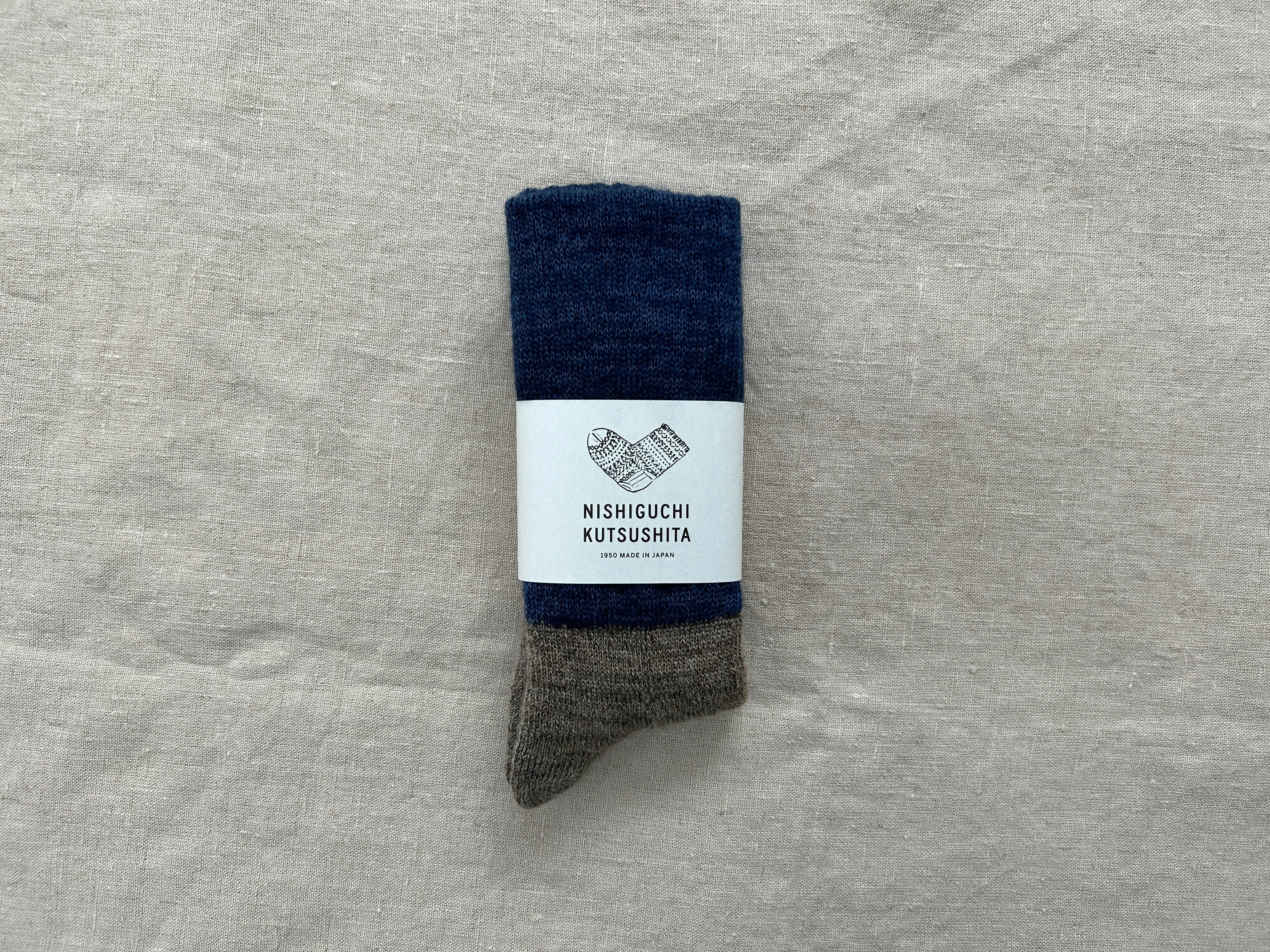 Mohair Wool Pile Socks - Navy