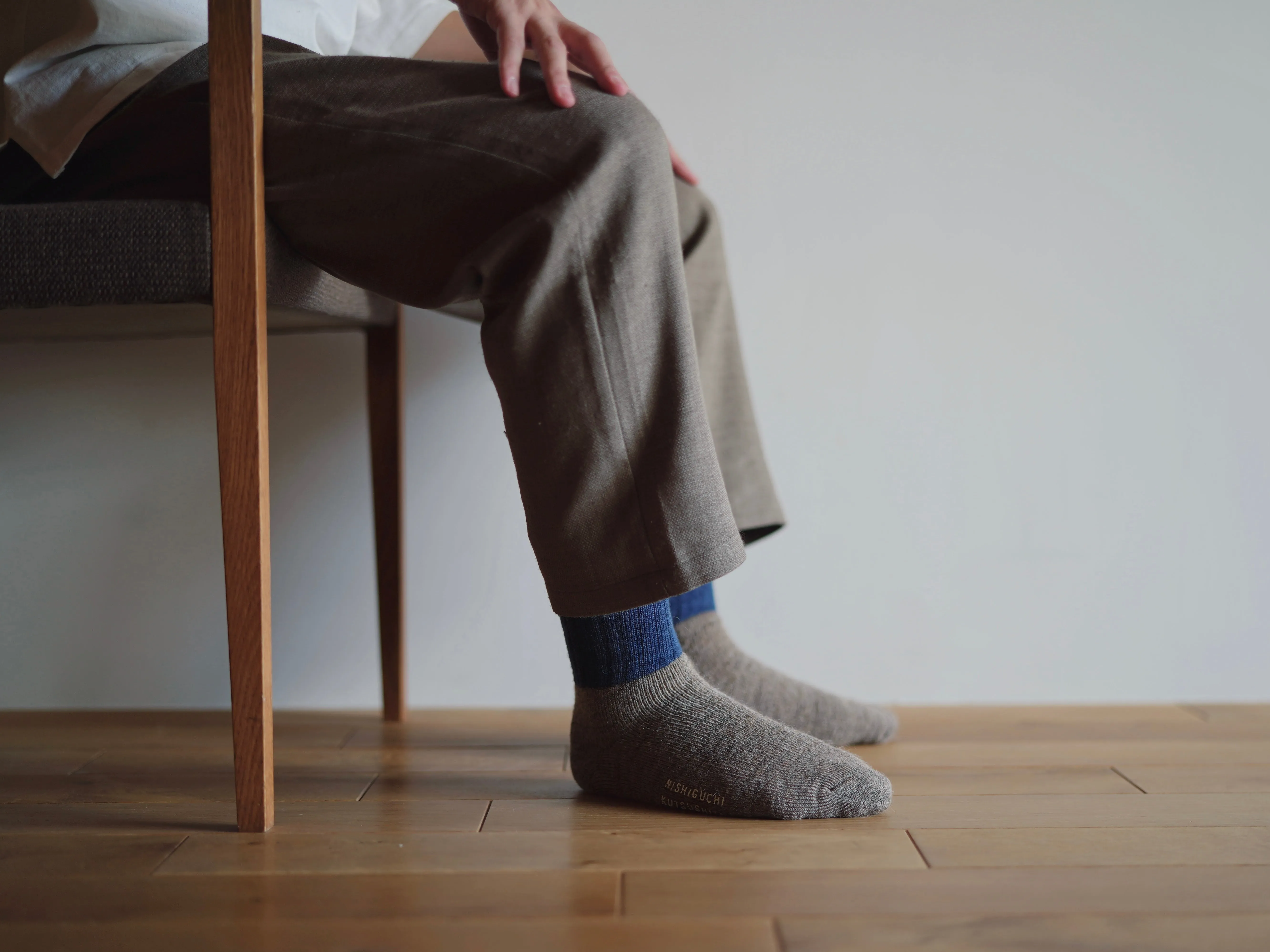 Mohair Wool Pile Socks - Navy