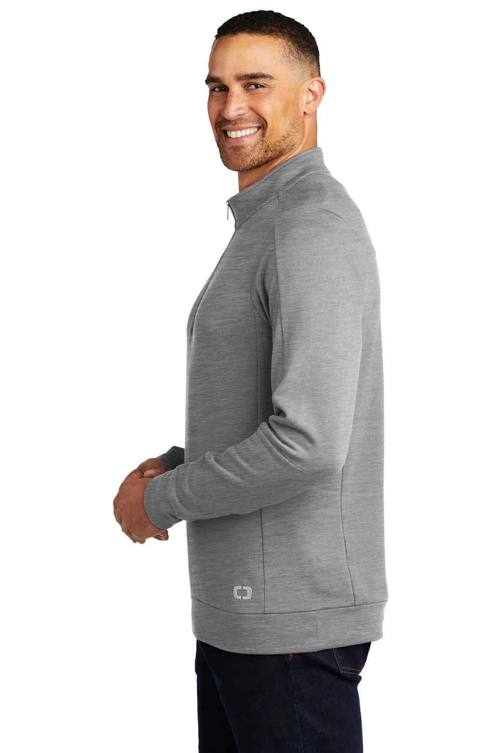 Ogio Mens Luuma Fleece 1/4 Zip Sweatshirt - Heather Petrol Grey