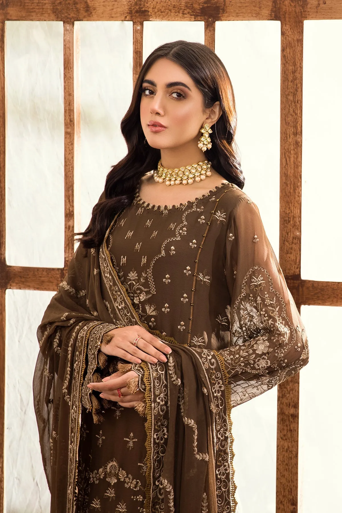 Pakistani Salwar Kameez Latest in Mehndi Shade #PF437