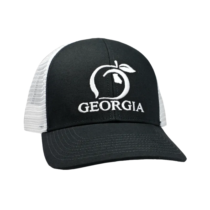 Peach State Pride Georgia Black & White Trucker Hat