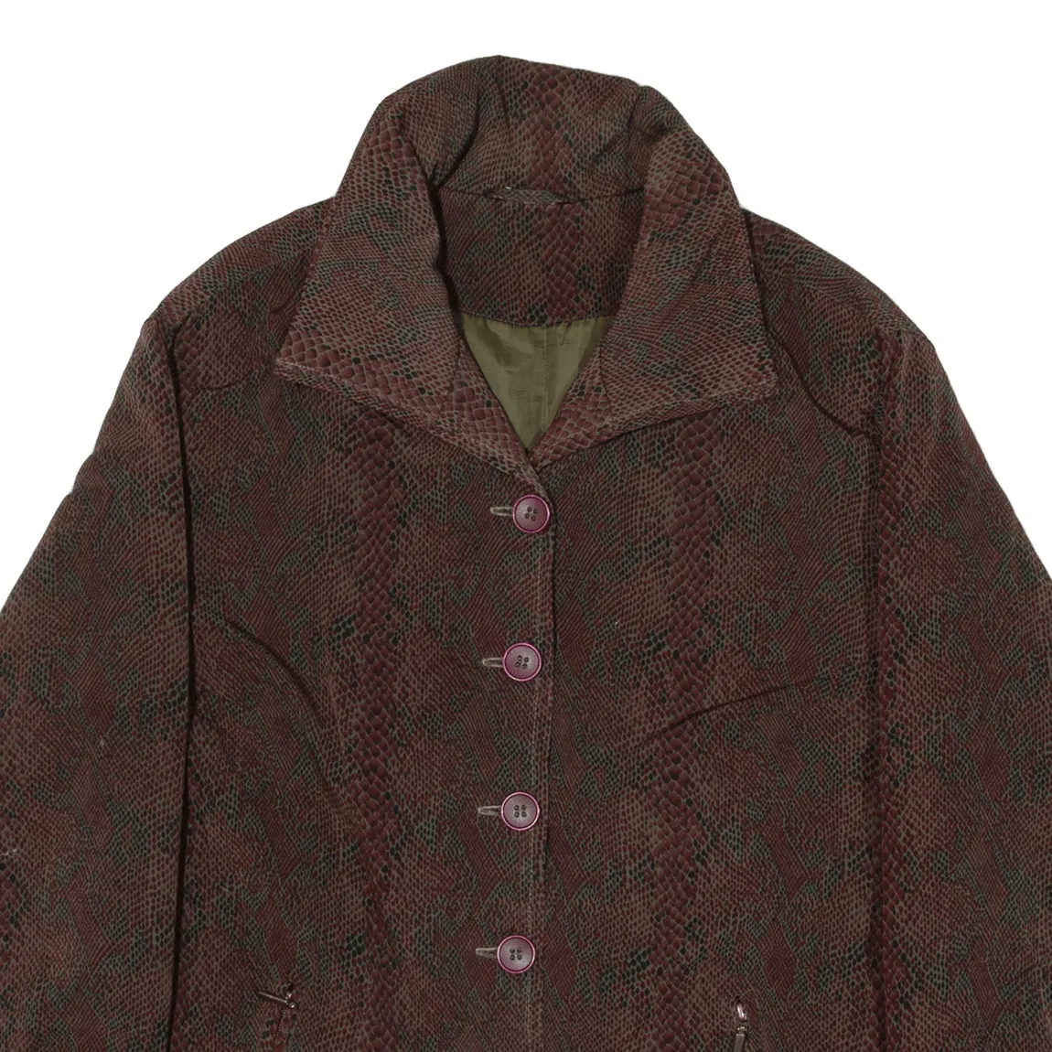 Quilted Lined Womens Coat Maroon UK 20