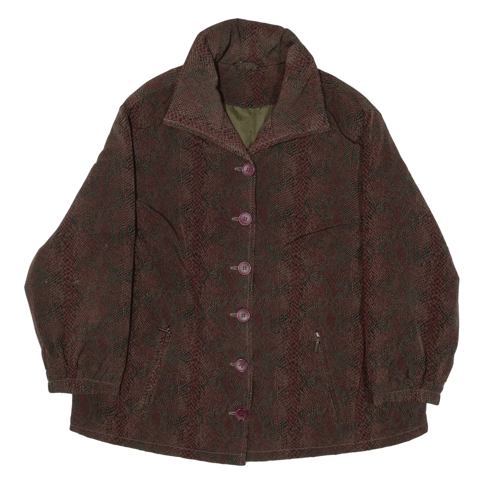 Quilted Lined Womens Coat Maroon UK 20