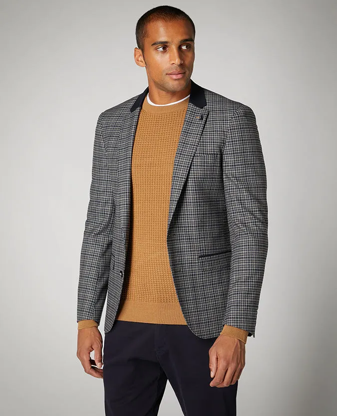 Slim Fit Checked Stretch Jacket