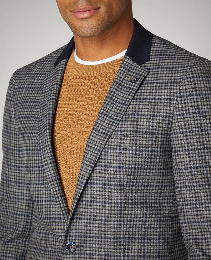 Slim Fit Checked Stretch Jacket