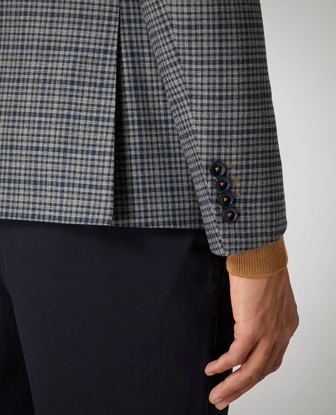 Slim Fit Checked Stretch Jacket