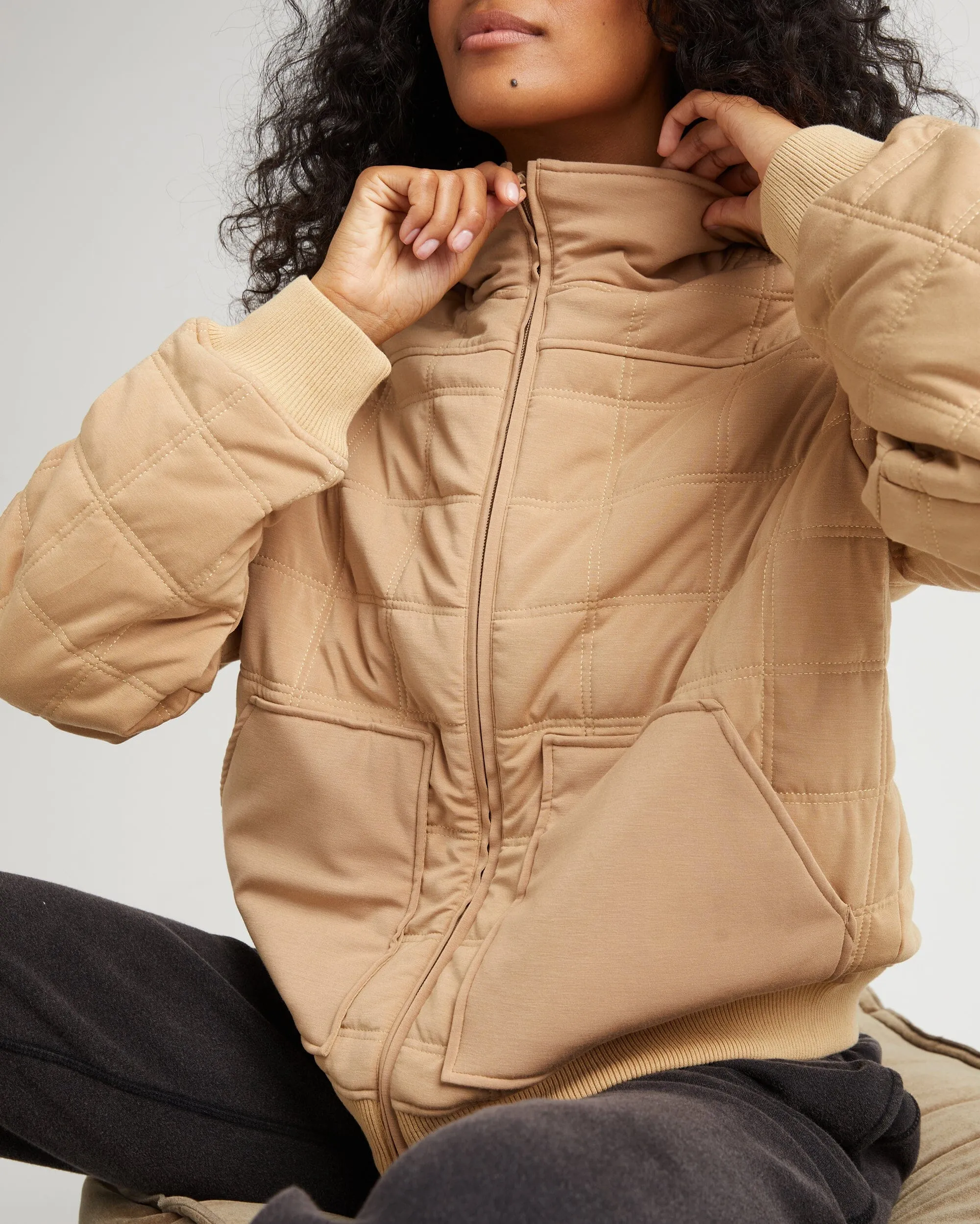 Women's Quilted Modal Bomber Jacket