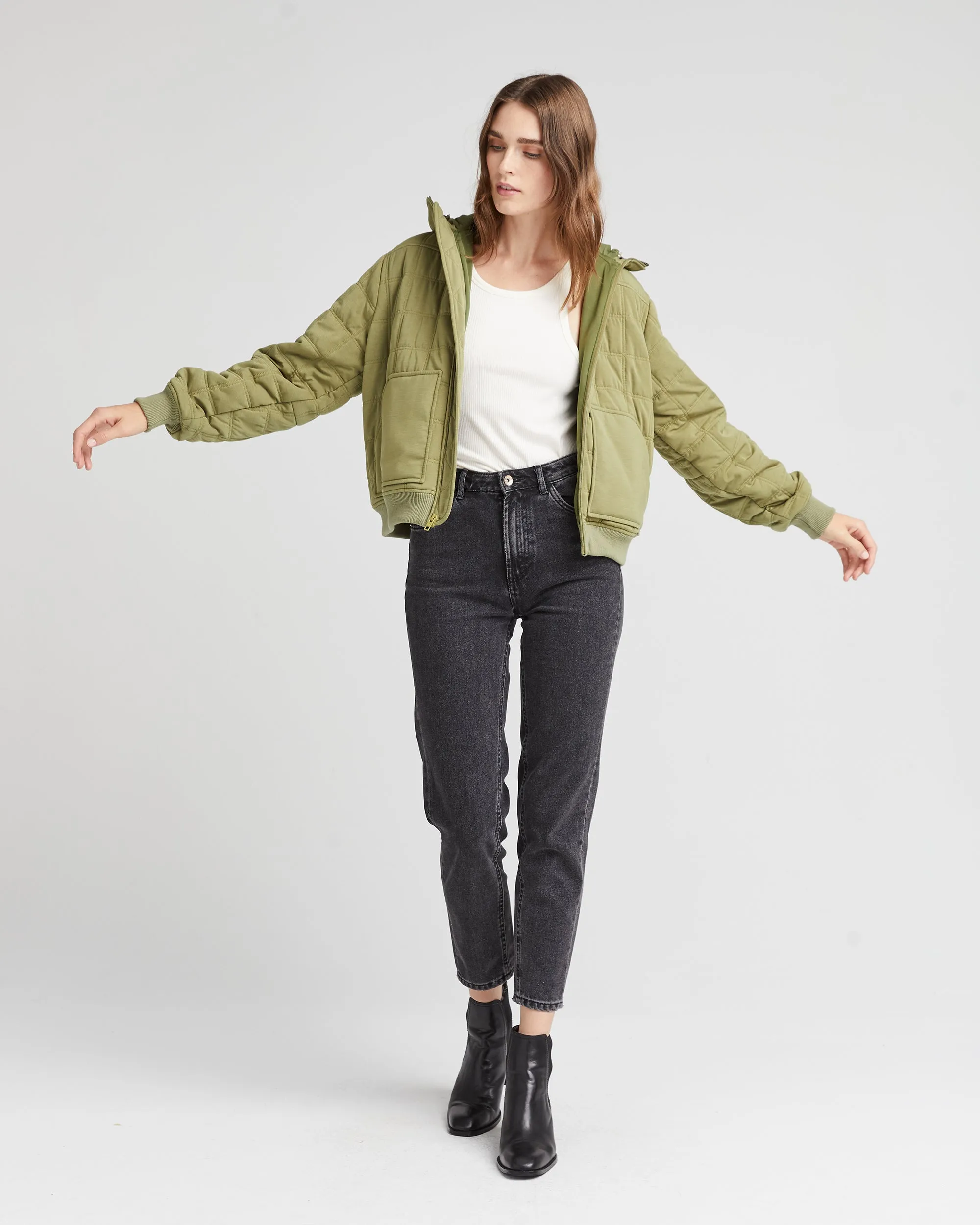Women's Quilted Modal Bomber Jacket